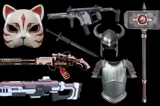 sculpt 3d cosplay weapons props airsoft gun 3d model accessories for 3d printing