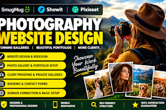 design smugmug photography website showit website pixieset website gallery setup