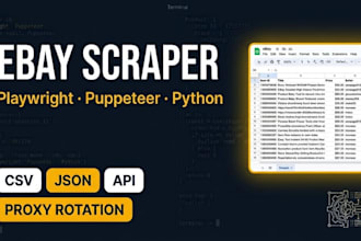 do ebay scraper, ebay scraper fix, and with playwright, puppeteer, python