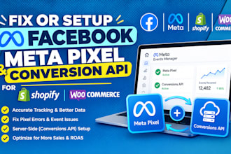 fix or setup facebook meta pixel and conversion api for shopify woocommerce