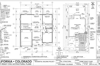 prepare permit ready civil and structural plans for california and colorado