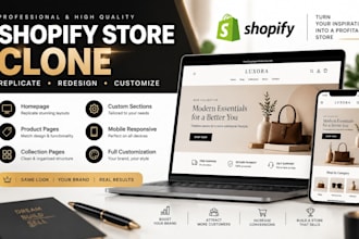 clone or replicate a shopify store with a similar design and functionality