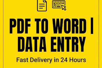 do fast PDF to word data entry typing work in 24 hours