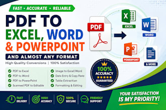 convert PDF to word, excel, powerpoint and other formats