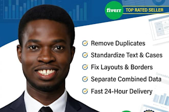 do excel data cleaning, formatting, and deduplication