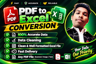 convert PDF to excel,clean messy data,data entry,copy paste