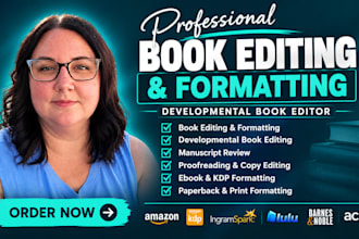 do book editing and formatting, developmental book editor and KDP formatting