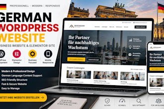 build german wordpress website, german business website and elementor site