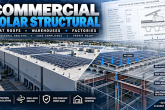 engineer commercial rooftop solar for flat roofs, warehouses and factories