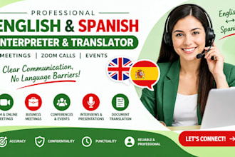 be your live english and spanish interpreter and translator meetings zoom calls