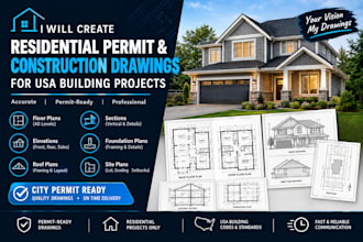 create USA residential permit drawings and construction plans