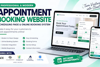 design an appointment booking website scheduling page and online booking system