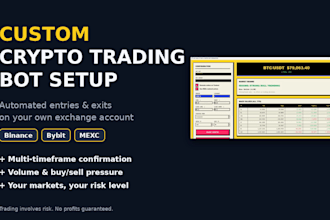 set up a custom automated crypto trading bot for binance bybit
