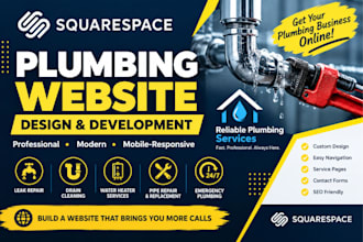 design squarespace plumbing website plumber emergency repair services website