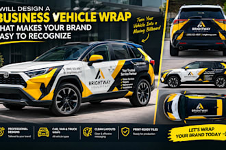 create custom car wrap design, van wrap, truck wrap and vehicle branding