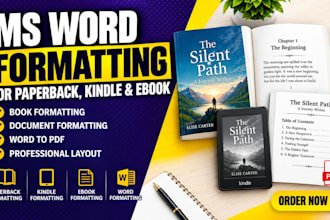 format ms document, microsoft word formatting for paperback, kindle formatting