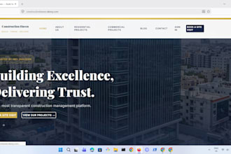 provide a complete construction management web app erp with source code