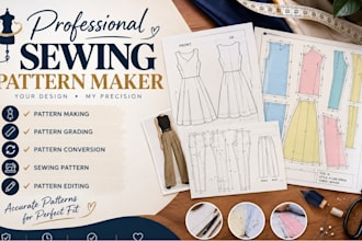 create digital sewing pattern, make clothing pattern for sewing