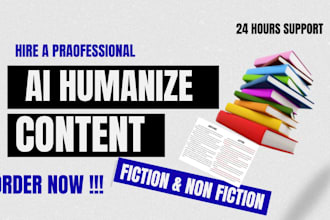 professionally humanize and edit romance, thriller, erotic and self help book