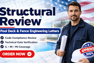 provide pool deck structural letter and fence engineering review