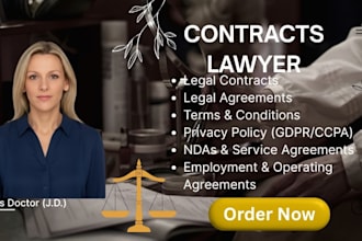 draft your legal agreement, contract, terms and conditions