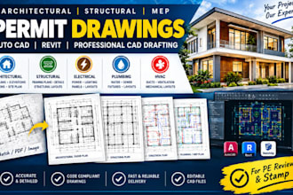 draft permit drawings for architectural structural and mep projects