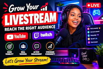 promote your youtube or twitch livestream to a relevant audience