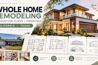 create california texas whole home remodeling plans renovation drawings