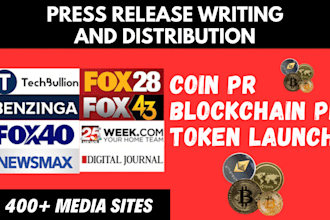 do coin press release writing crypto token blockchain launch PR distribution