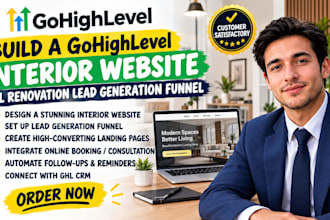 build a go high level interior website ghl renovation lead generation funnel