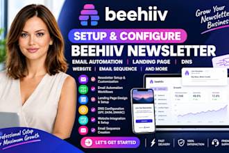 setup beehiiv newsletter email automation landing page dns website email templat