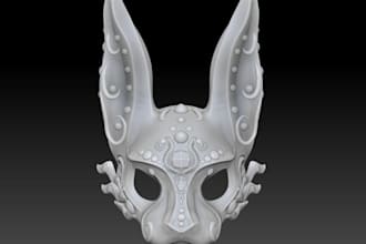 sculpt 3d cosplay mask,3d helment,anime mask,stl for 3d printing,wearable armor