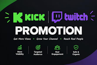 promote your kick and twitch channel for organic growth