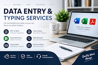 do fast and accurate data entry  and typing work
