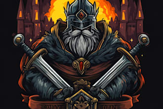 design medieval fantasy game, rpg, mmo game logo
