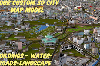 do print city map 3d shaded relief terrain and landscape model topographic map