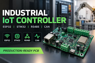 design industrial iot pcb with esp32 stm32 rs485 can