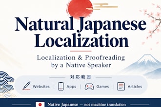 localize and proofread your content into natural japanese