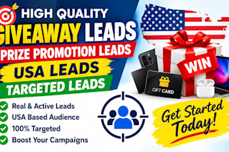 giveaway leads, prize promotion leads, usa leads, and targeted leads