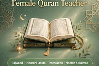 teach holy quran with tajweed ,noorani qaida and urdu