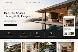 design a squarespace architect, interior design, or landscape portfolio website