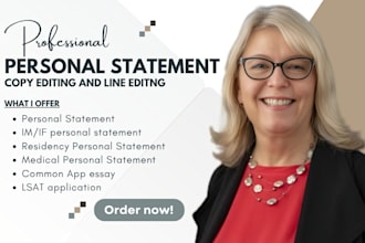edit common app, eras, and residency personal statement within 12hrs