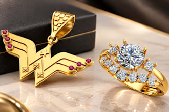 custom 3d cad jewelry design for 3d printing and ring design with rendering
