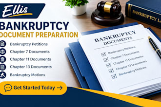 prepare bankruptcy petitions, chapter 7, chapter 11 and chapter 13 documents
