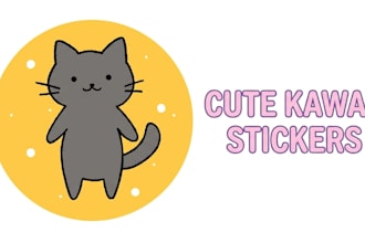 draw custom cute stickers and illustrations