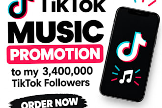 promote your music to my 3,400,000 tiktok followers