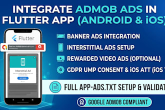 integrate admob ads in flutter app android ios with app ads txt