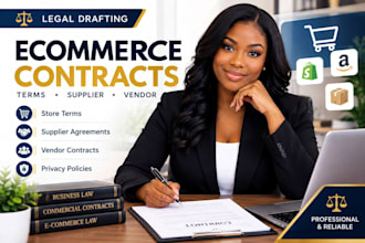 draft ecommerce contracts, terms and supplier agreements as an attorney