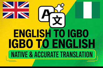translate english to igbo and igbo to english accurately