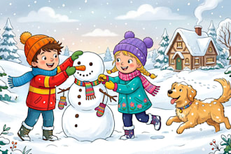 do handrawn children storybook illustration